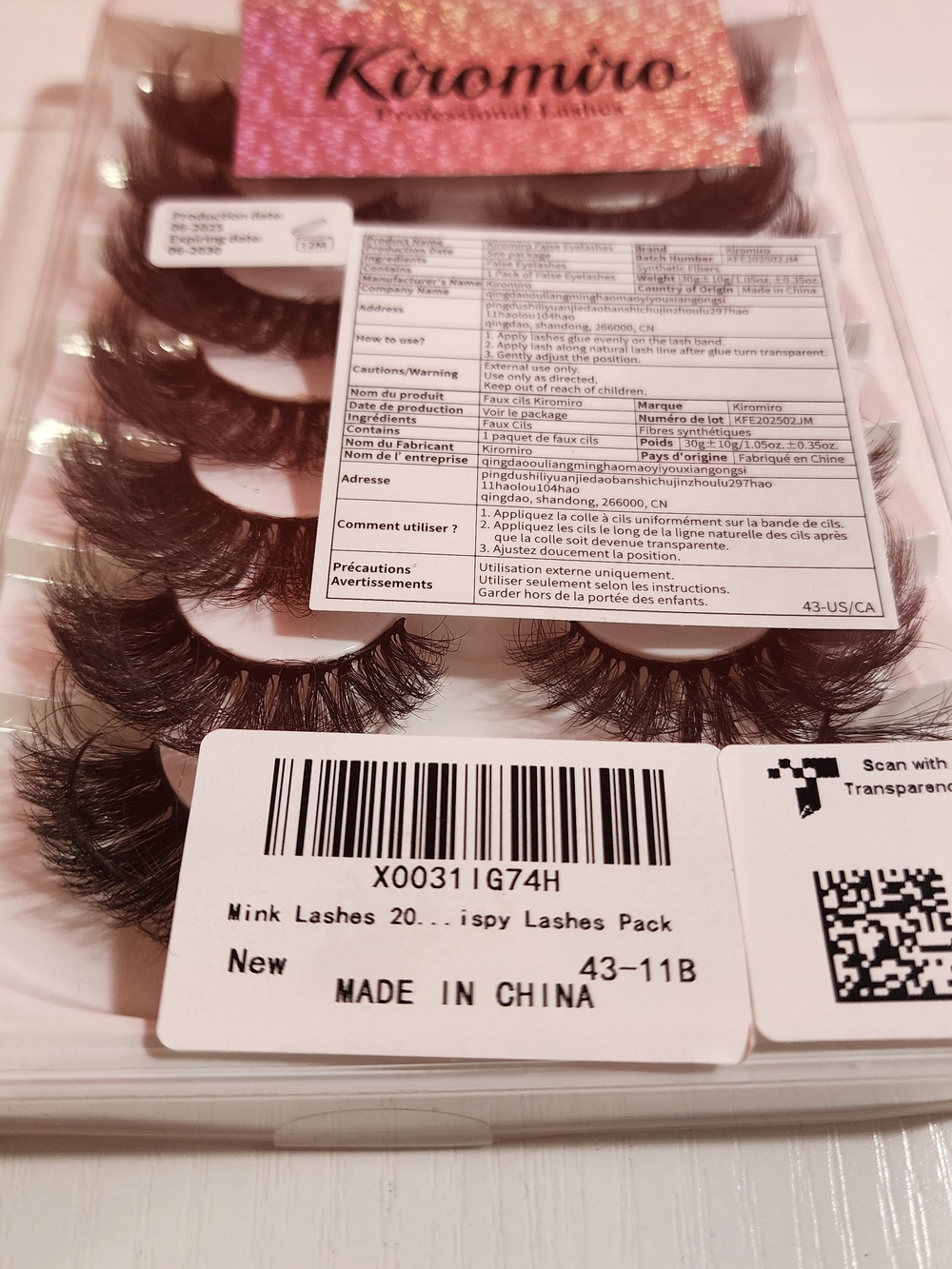 KIROMIRO Black Mink False Eyelashes - 7 Pair Pack - Picture 2 of 3